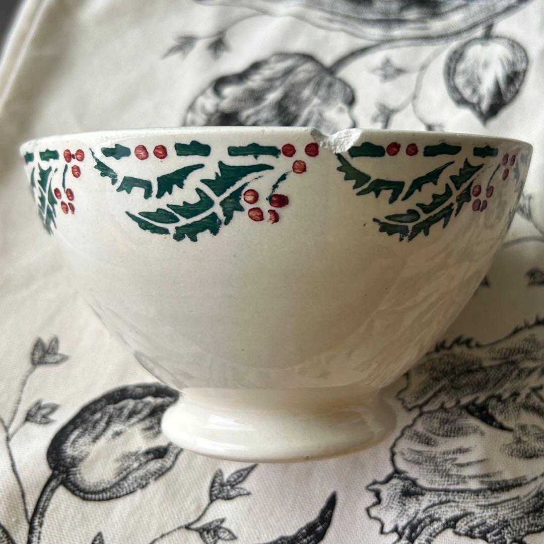 希少　カフェオレボウル　ヒイラギ　houx フランスアンティーク