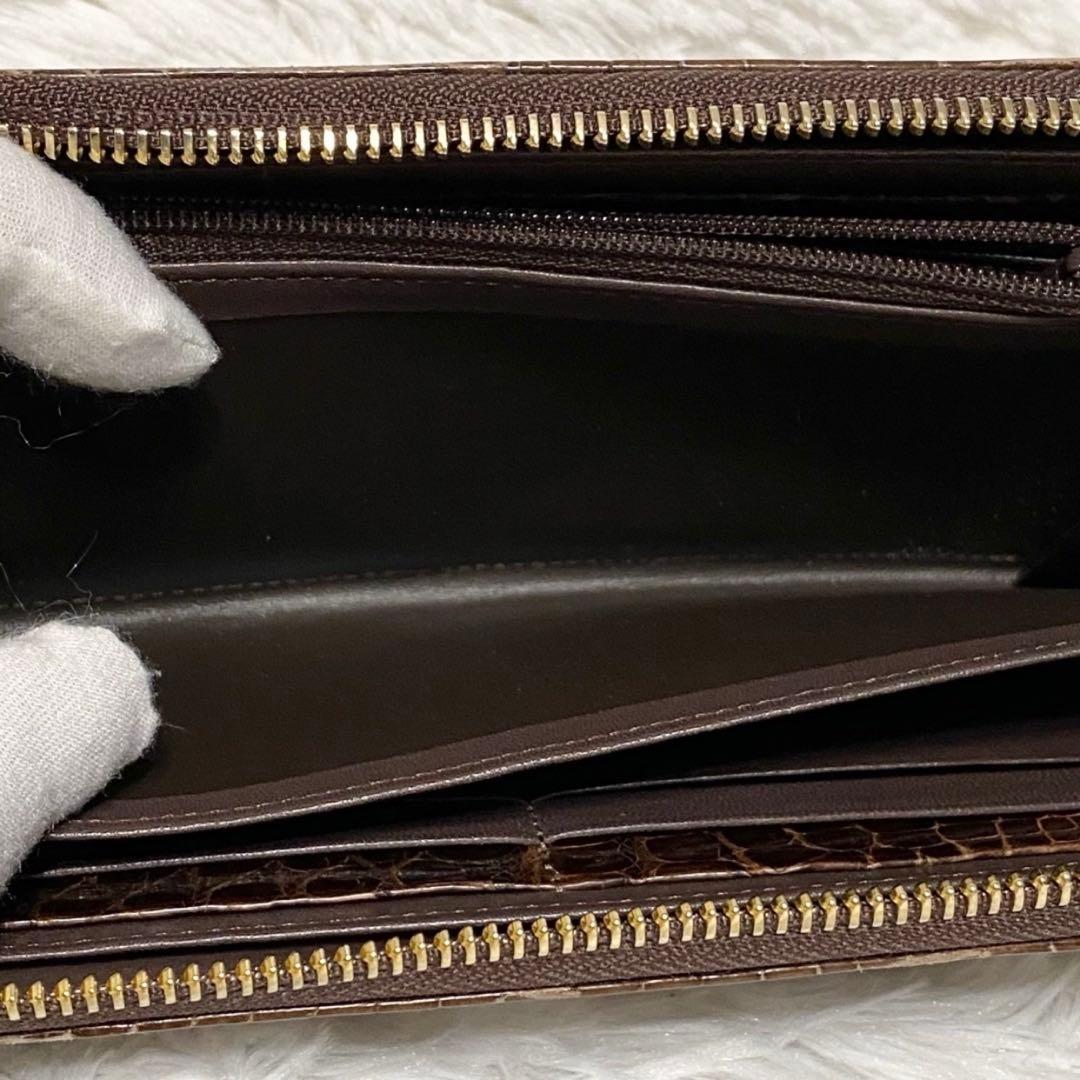 【美品】HALEINE クロコダイル レザー ウォレット 日本製