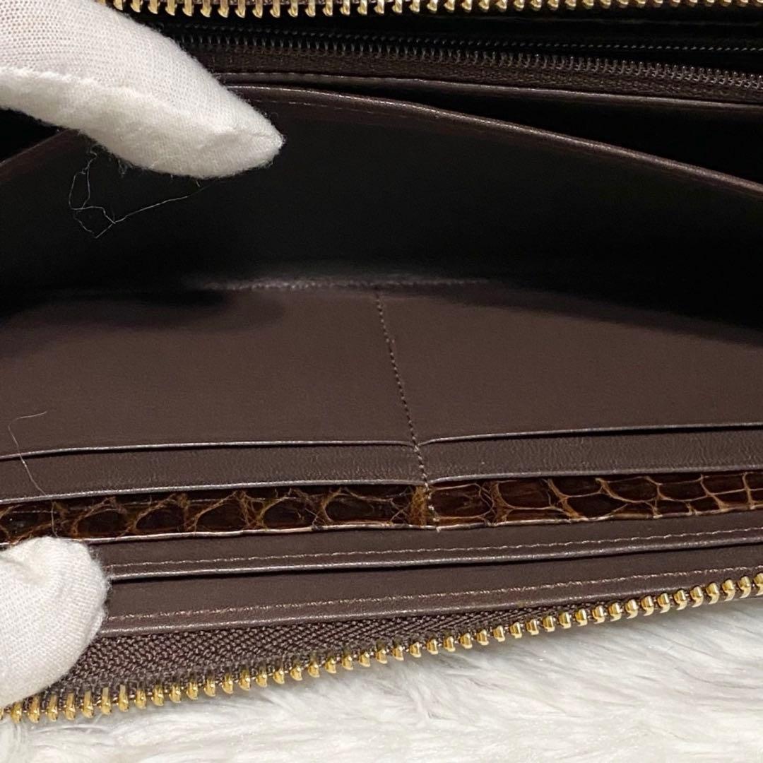 【美品】HALEINE クロコダイル レザー ウォレット 日本製