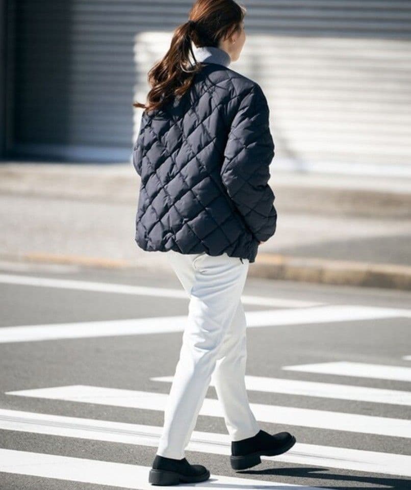 TAION×UNFILO キルティングダウンショート丈ブルゾン　S　濃紺