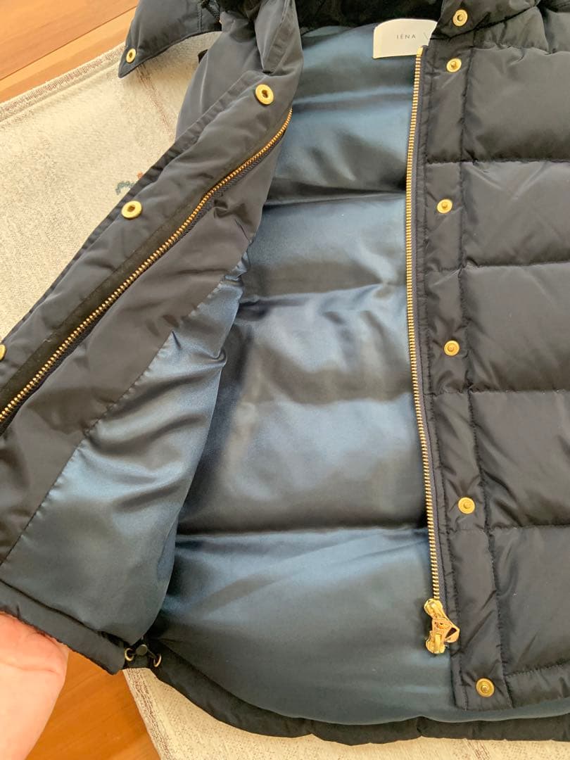 最終お値下げ！IÉNA フード付きネイビー ダウンベスト