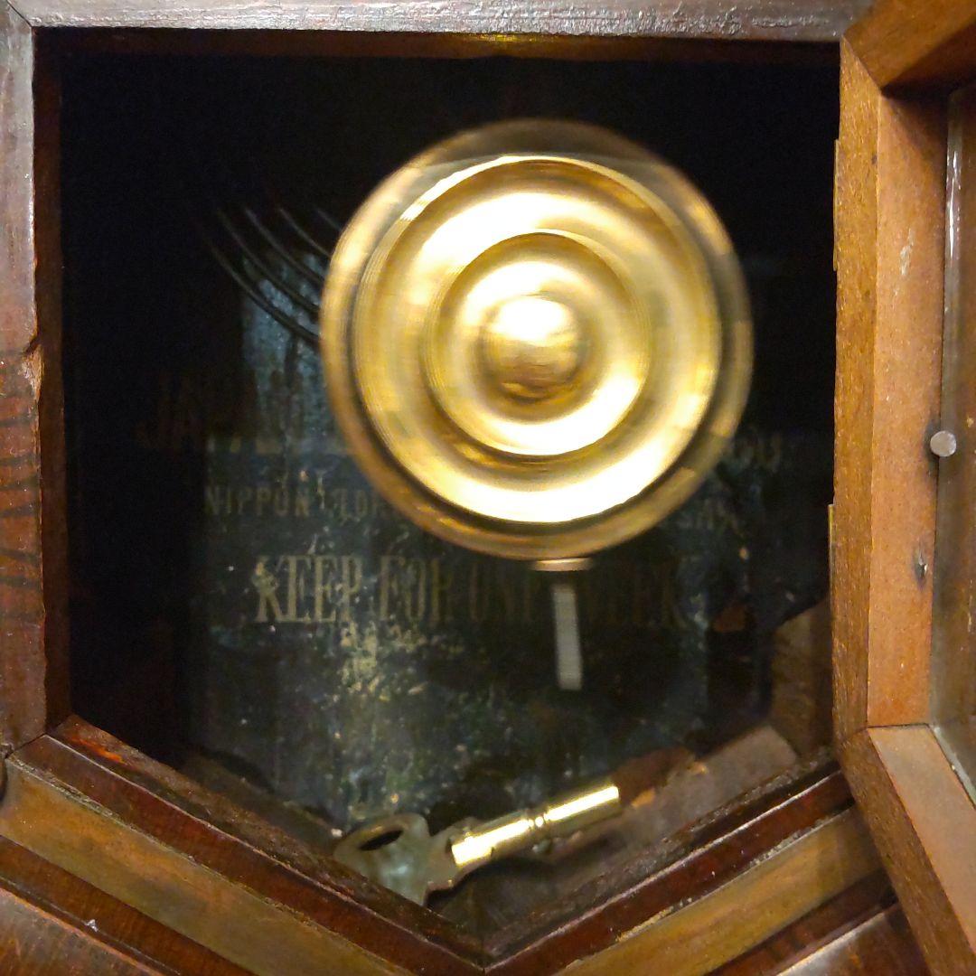 ※沖縄・離島は要相談　柱時計　整備済み稼働品　日本時計　8DAY　昭和レトロ