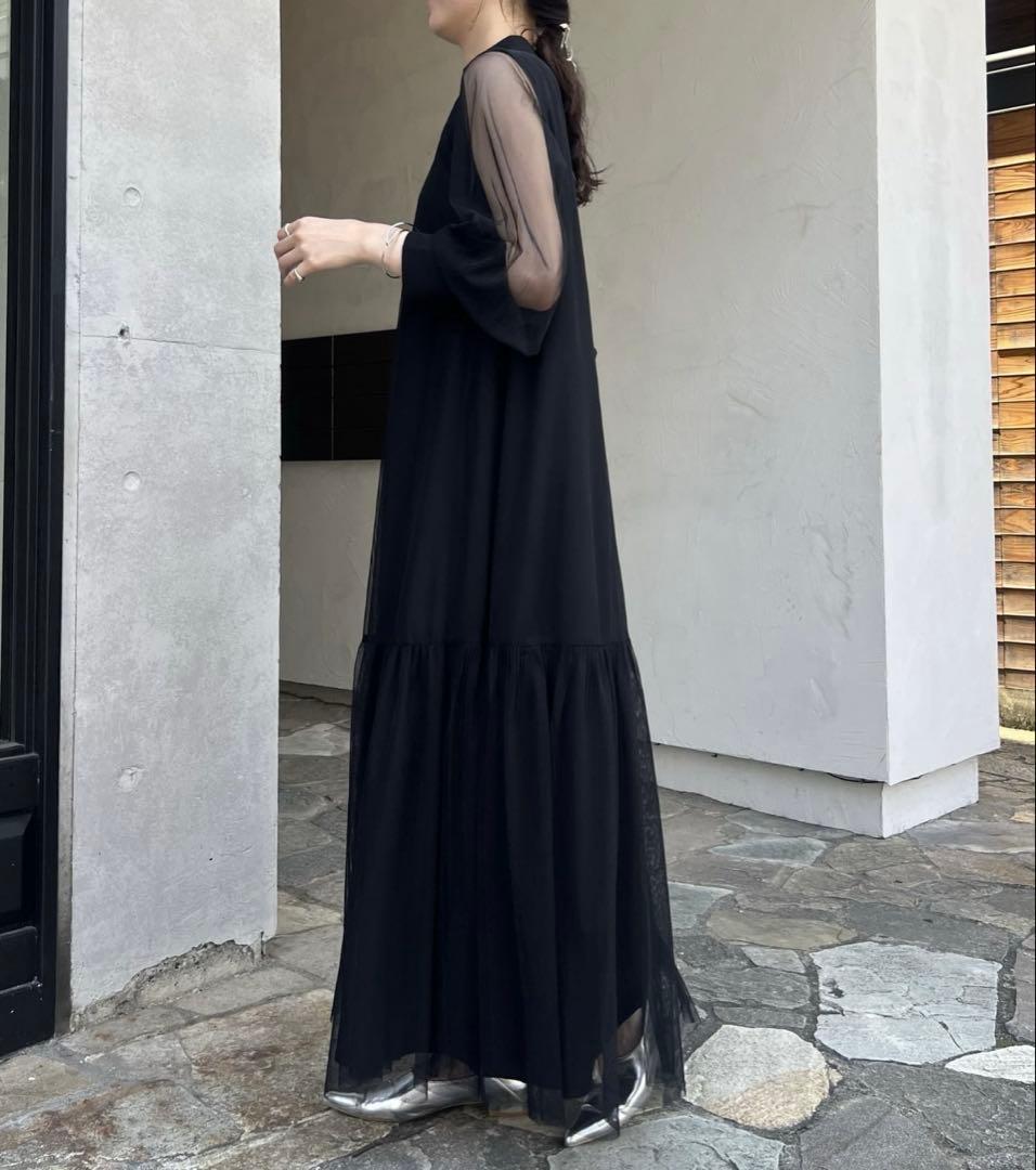 チュールハイネックワンピース