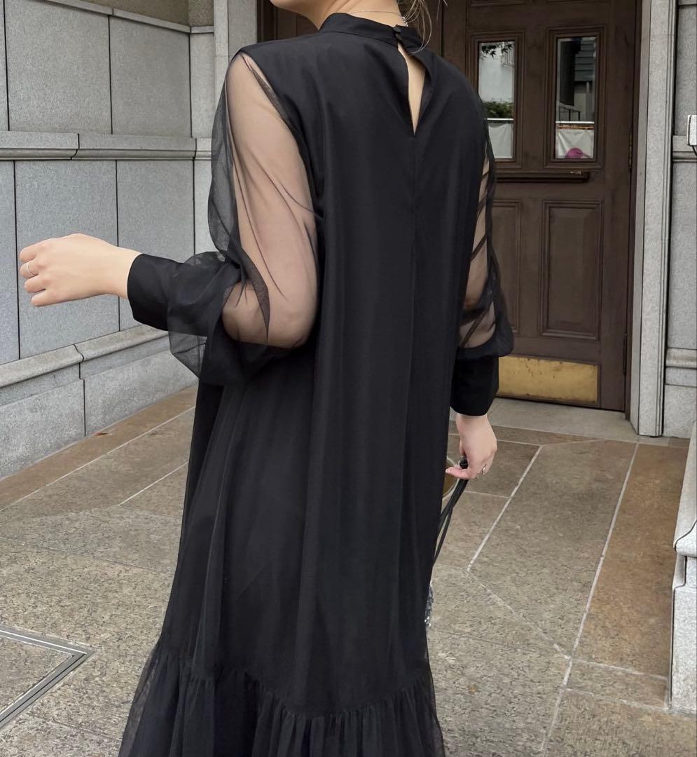 チュールハイネックワンピース