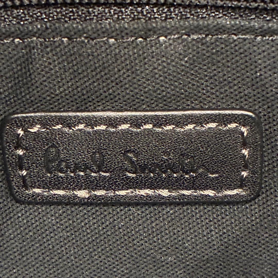 ポールスミス ショルダーバッグ クラシックマルチストライプ シボ革 レザー 黒