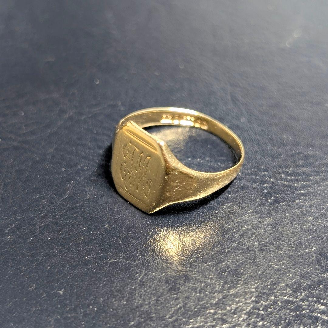 UK K9 ゴールド シグネットリング モノグラム 17号 1959年