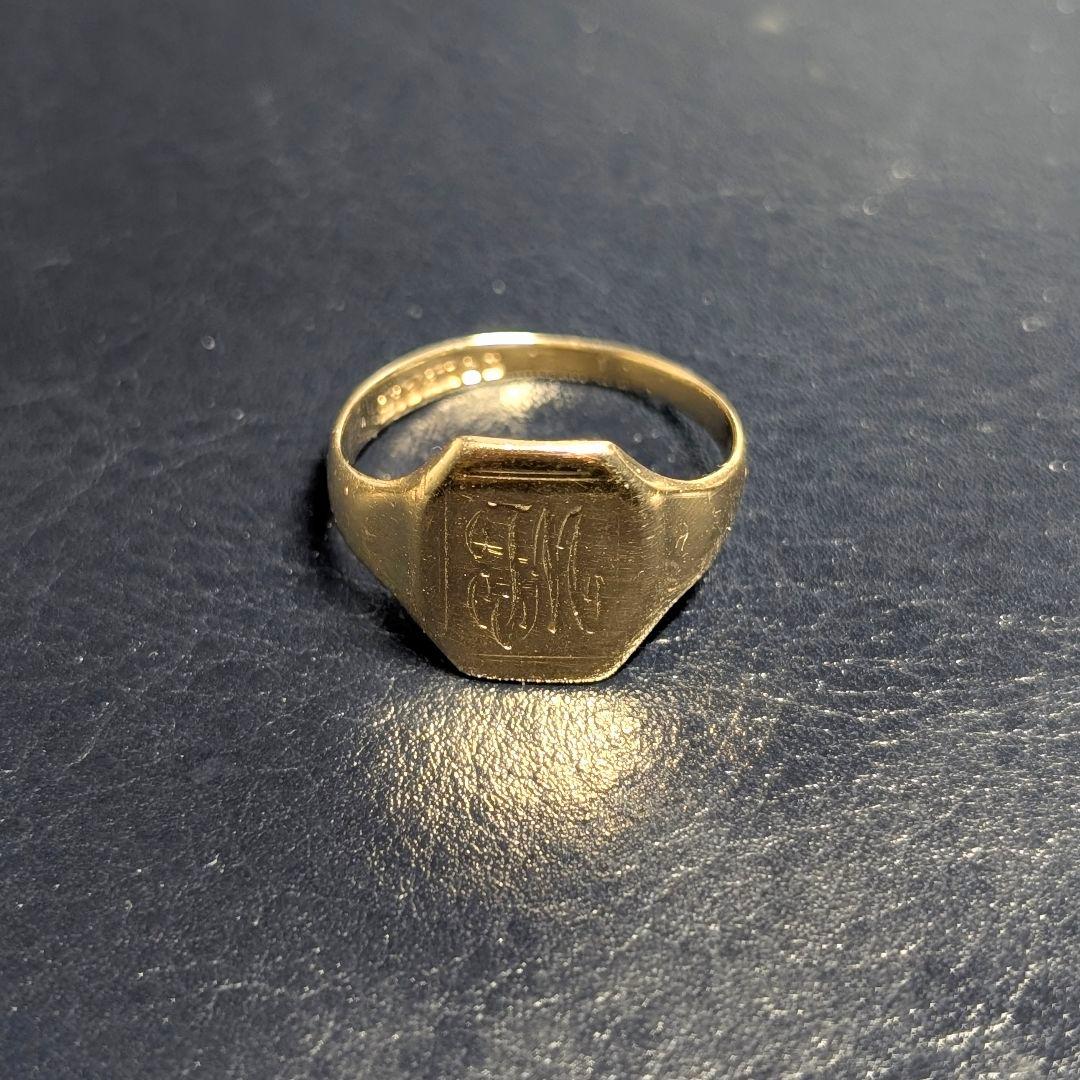 UK K9 ゴールド シグネットリング モノグラム 17号 1959年