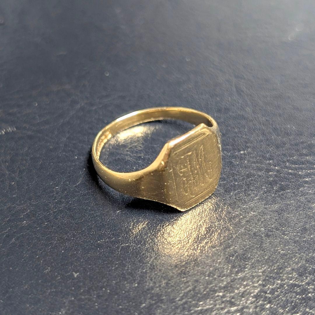 UK K9 ゴールド シグネットリング モノグラム 17号 1959年