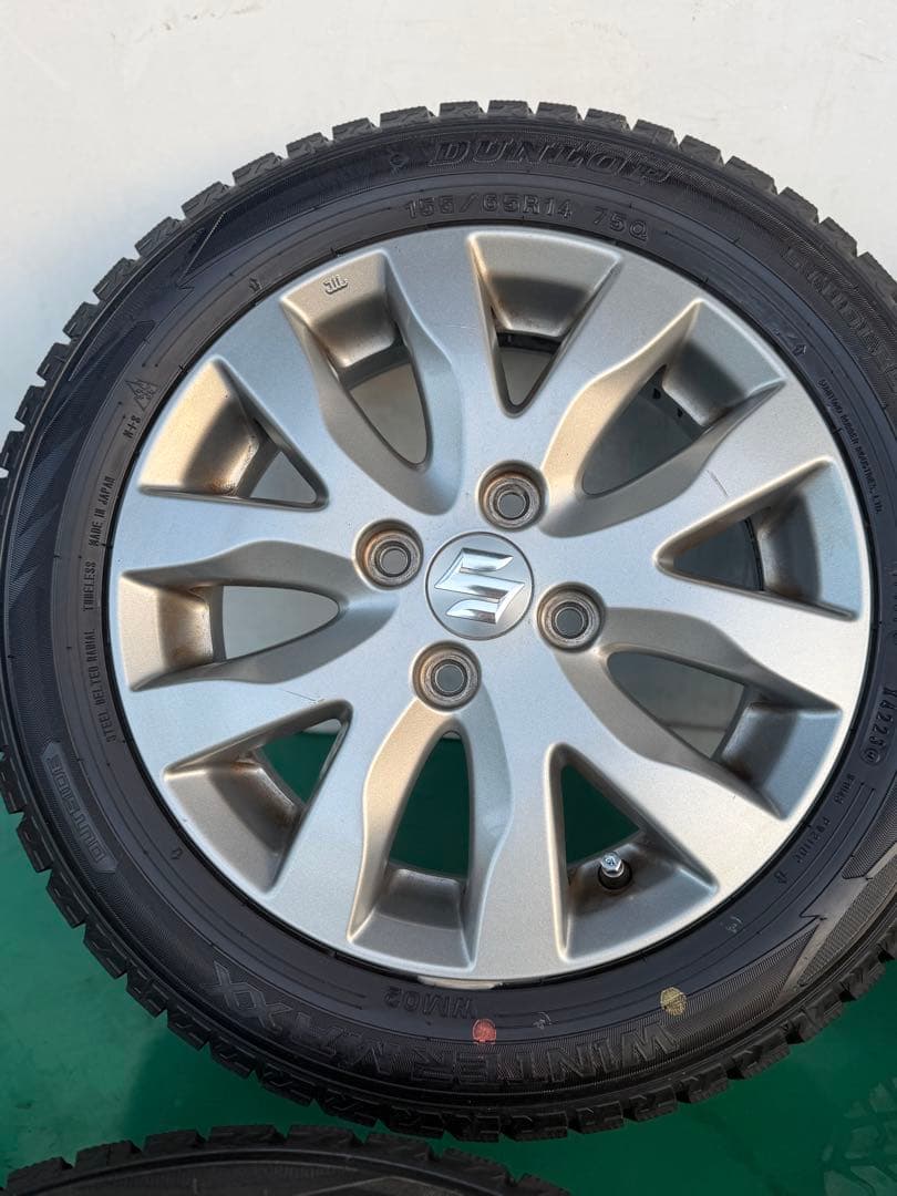 インチ スズキ ホイール 155/65R14 冬用タイヤ付きPCD100/4穴