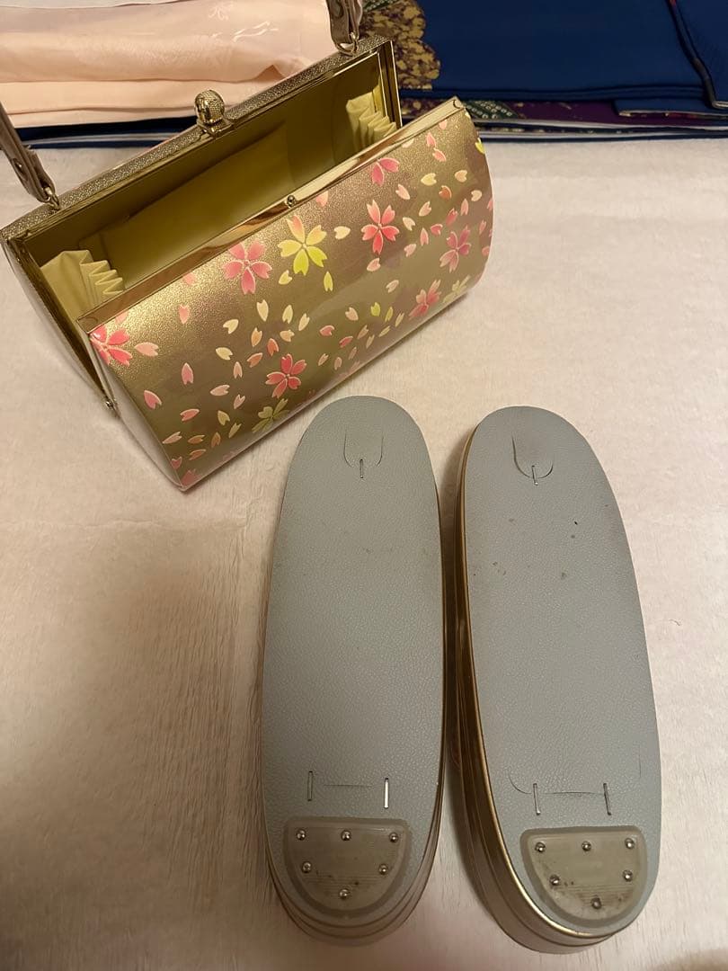 【溝口様お取り置き】 古典柄 青地振袖 正絹 完全フルセット 振袖一式