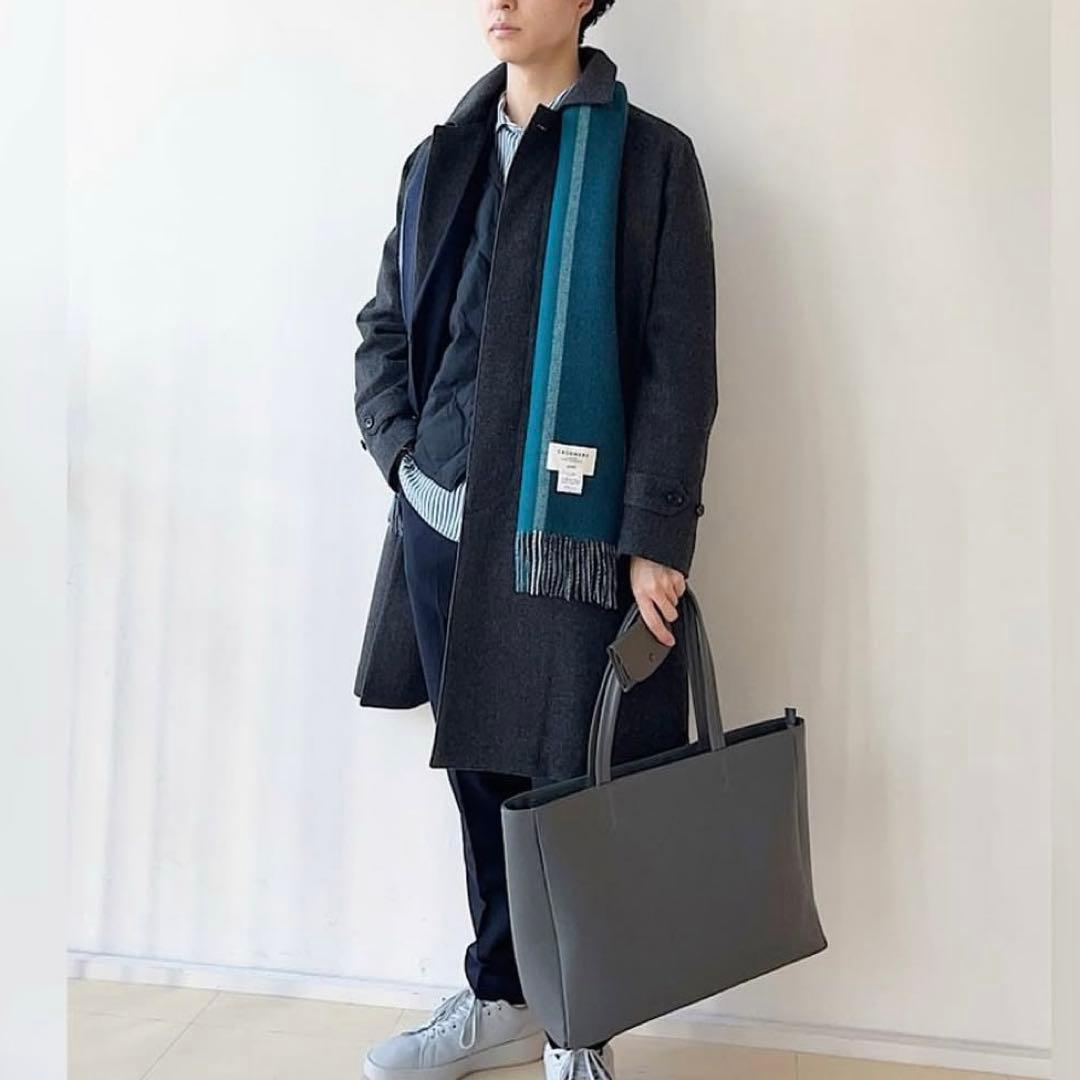 L 近年 極美品 シップス ロロピアーナ ロングコート ネイビー 23AW