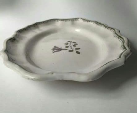 18世紀　ムスティエ 　花リム　オーバル皿　　フランス　アンティーク