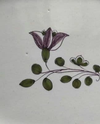 18世紀　ムスティエ 　花リム　オーバル皿　　フランス　アンティーク