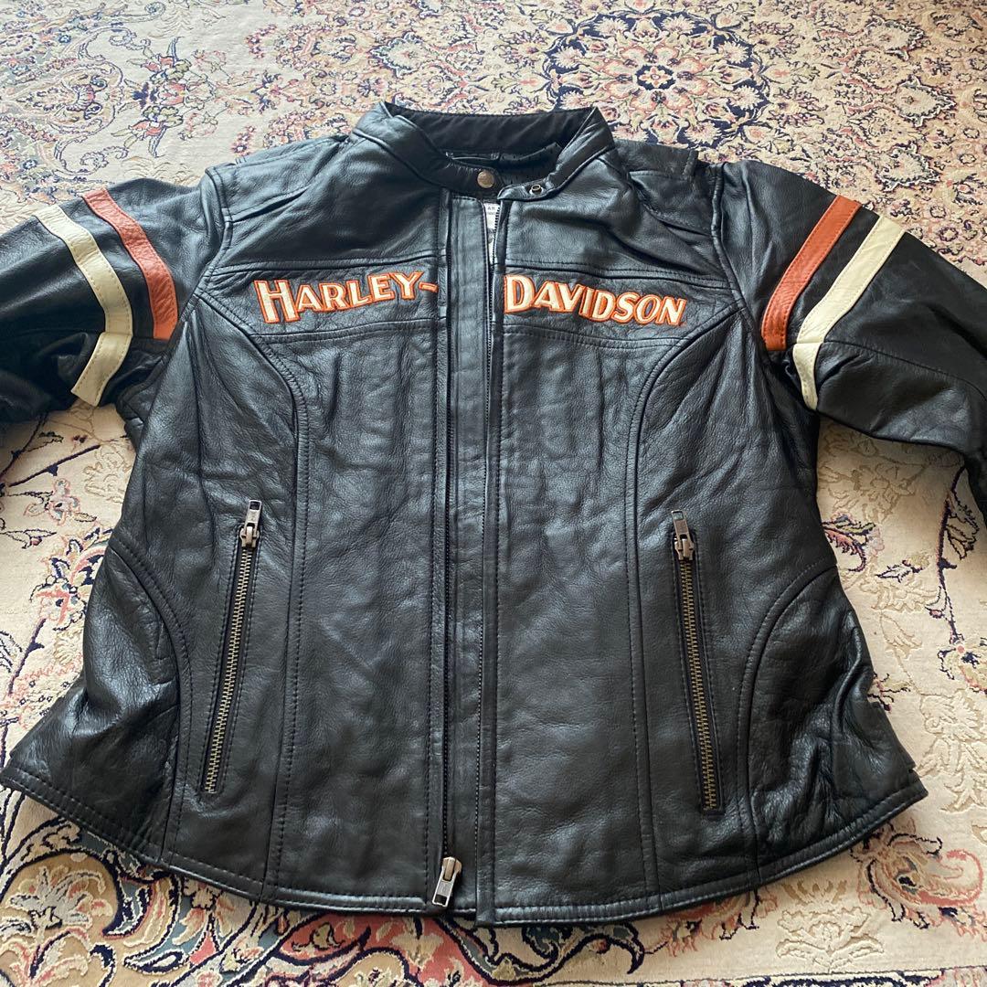 新品未使用HARLEY-DAVIDSON ブラックレザーロゴジャケット 在庫限り
