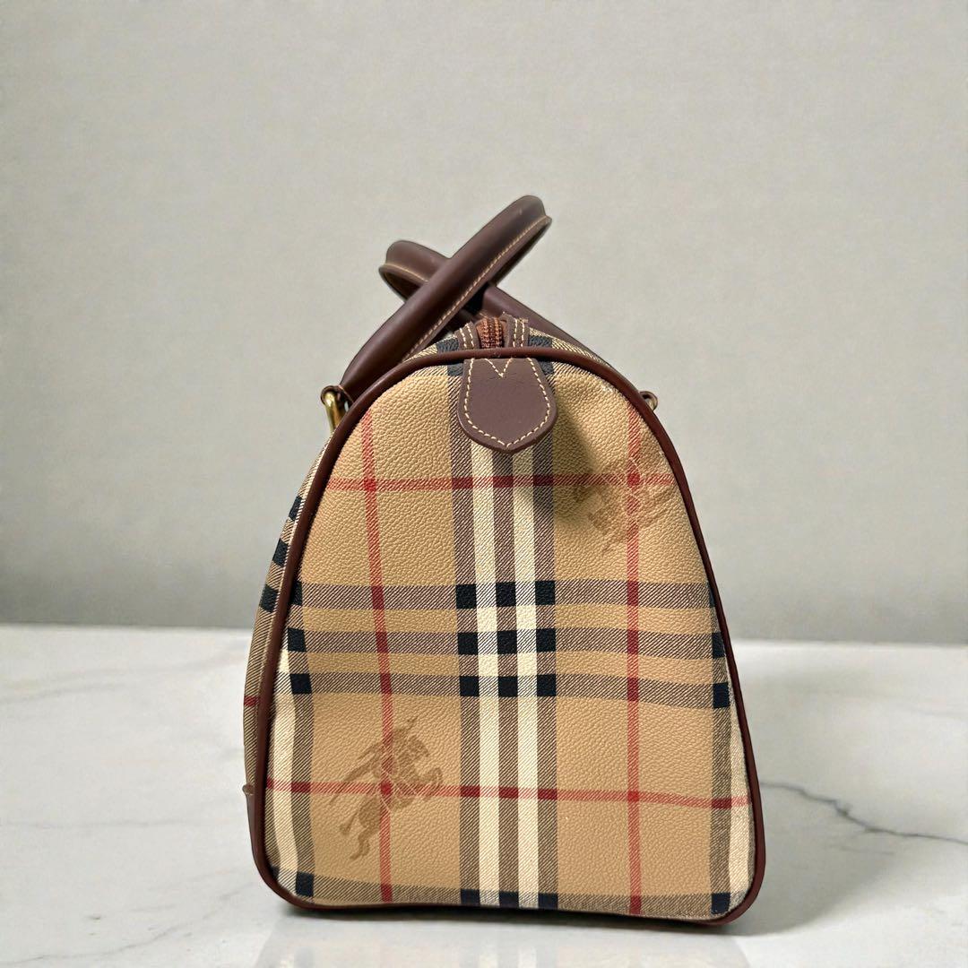 Burberrys ミニボストン ノバチェック PVC シャドーホース ロゴ