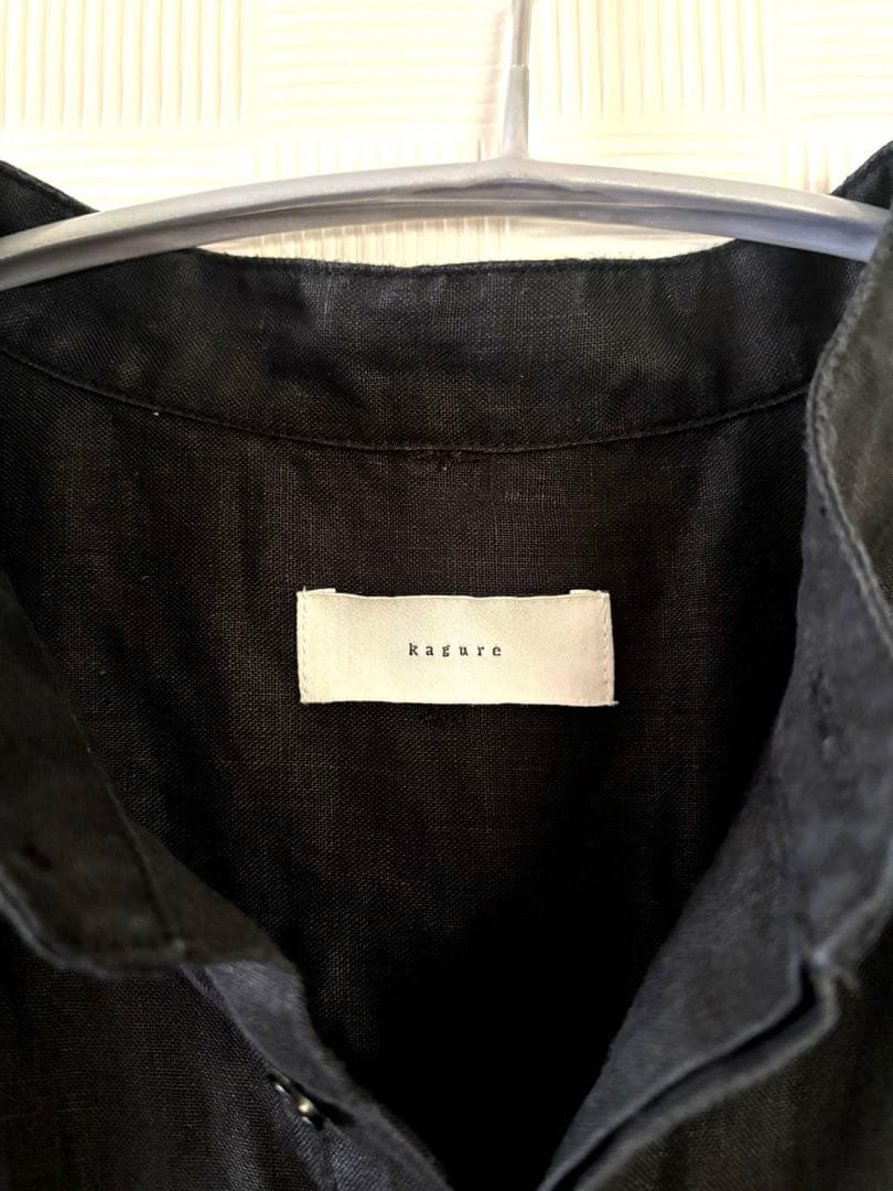 な　かぐれ　バンドカラーリネンハーフスリーブオールインワン美品　再お値下げ