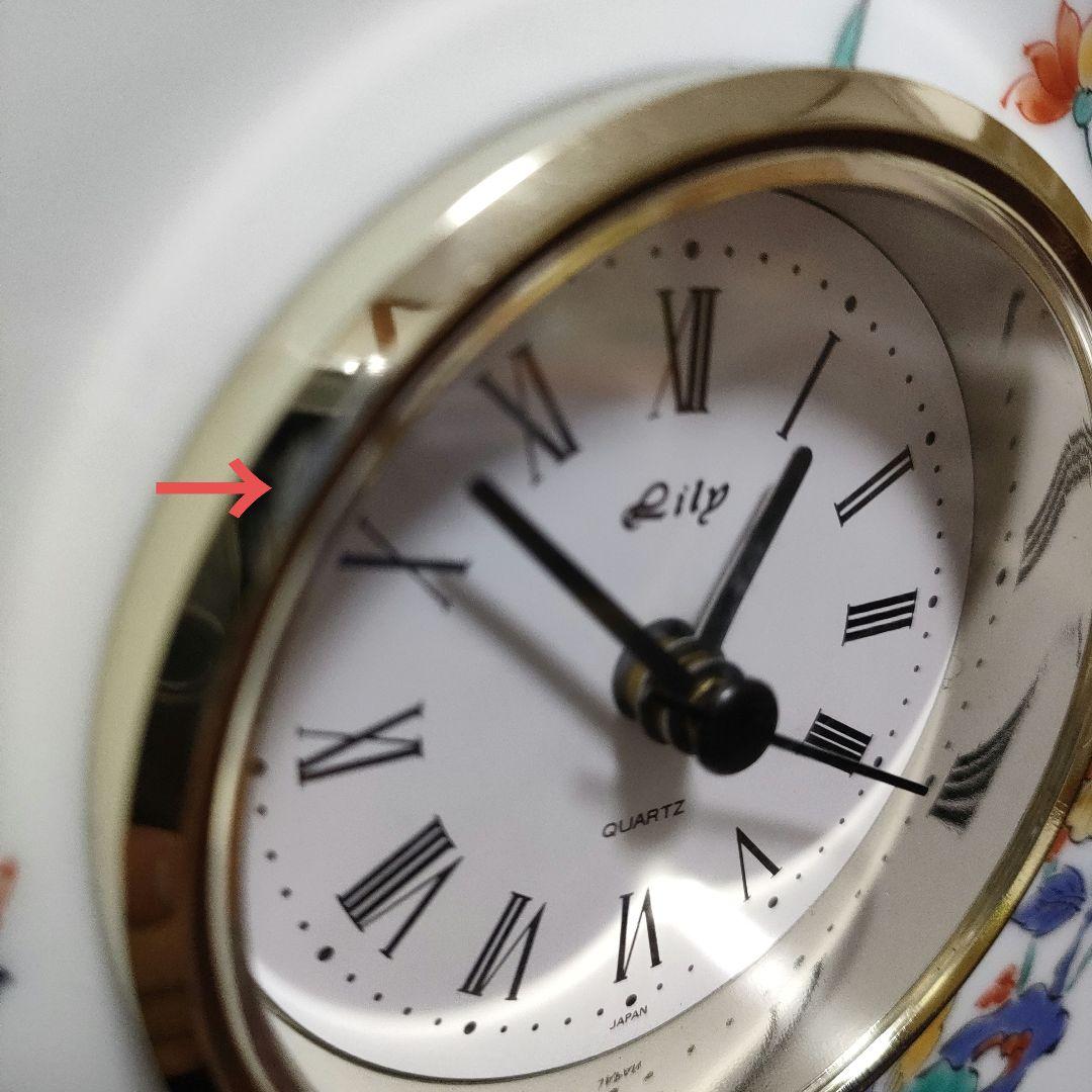 有田焼 賞美堂 其泉窯 色絵岩花鳥文 置時計