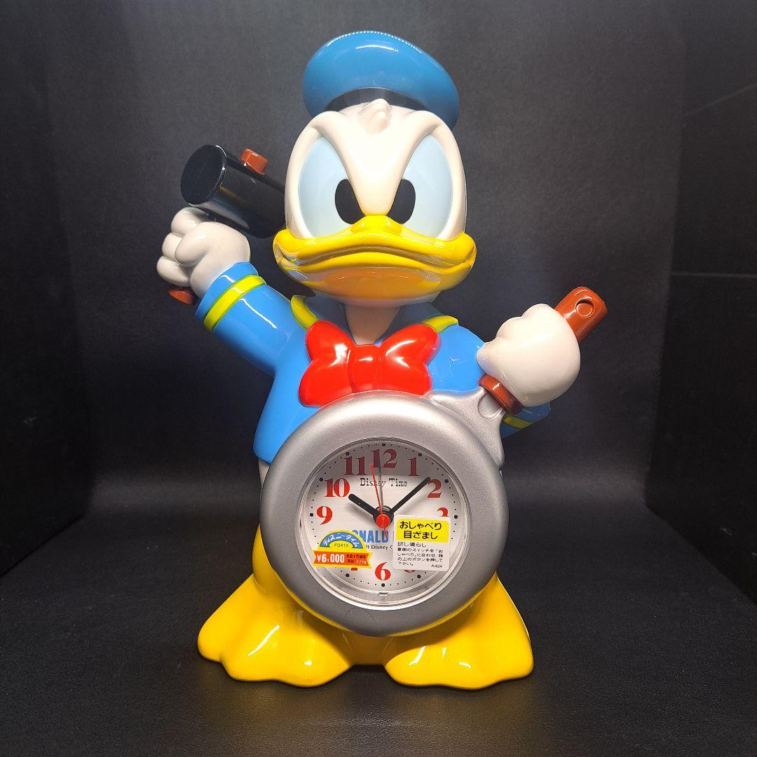 ディズニータイム　ドナルドダック　目覚まし時計　デッドストック　昭和レトロ