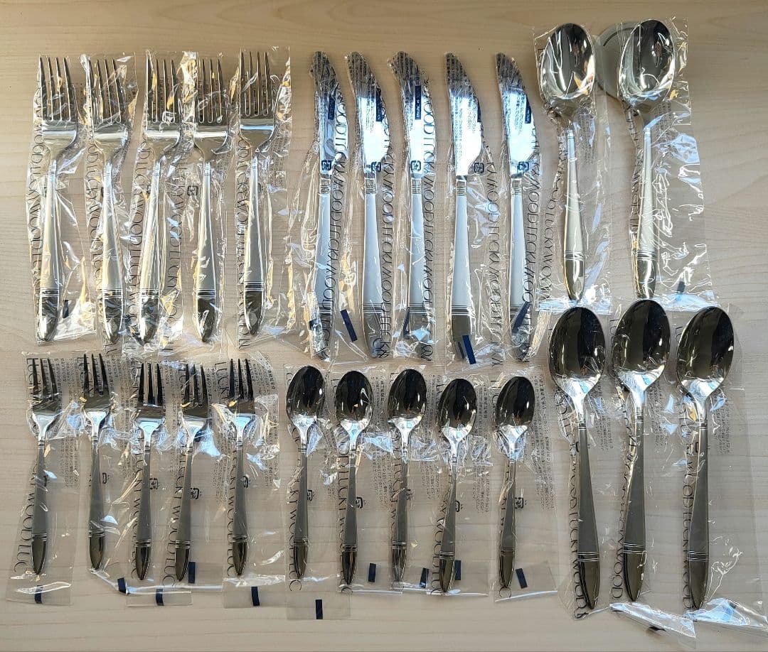 未使用　LUCKYWOOD　ラッキーウッド　カトラリーセット　25本　18-8