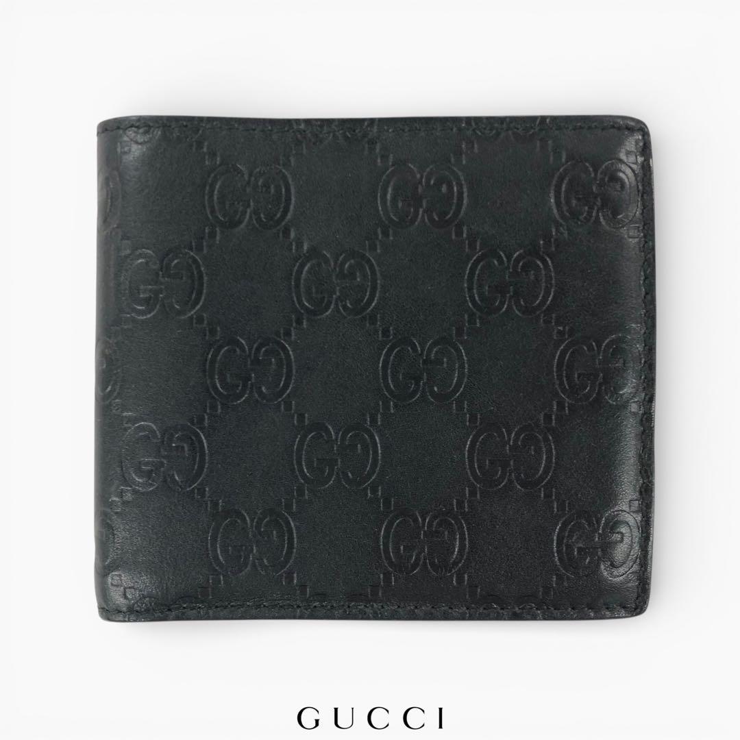 GUCCI グッチ レザー 二つ折り財布 146223 0416 メンズ