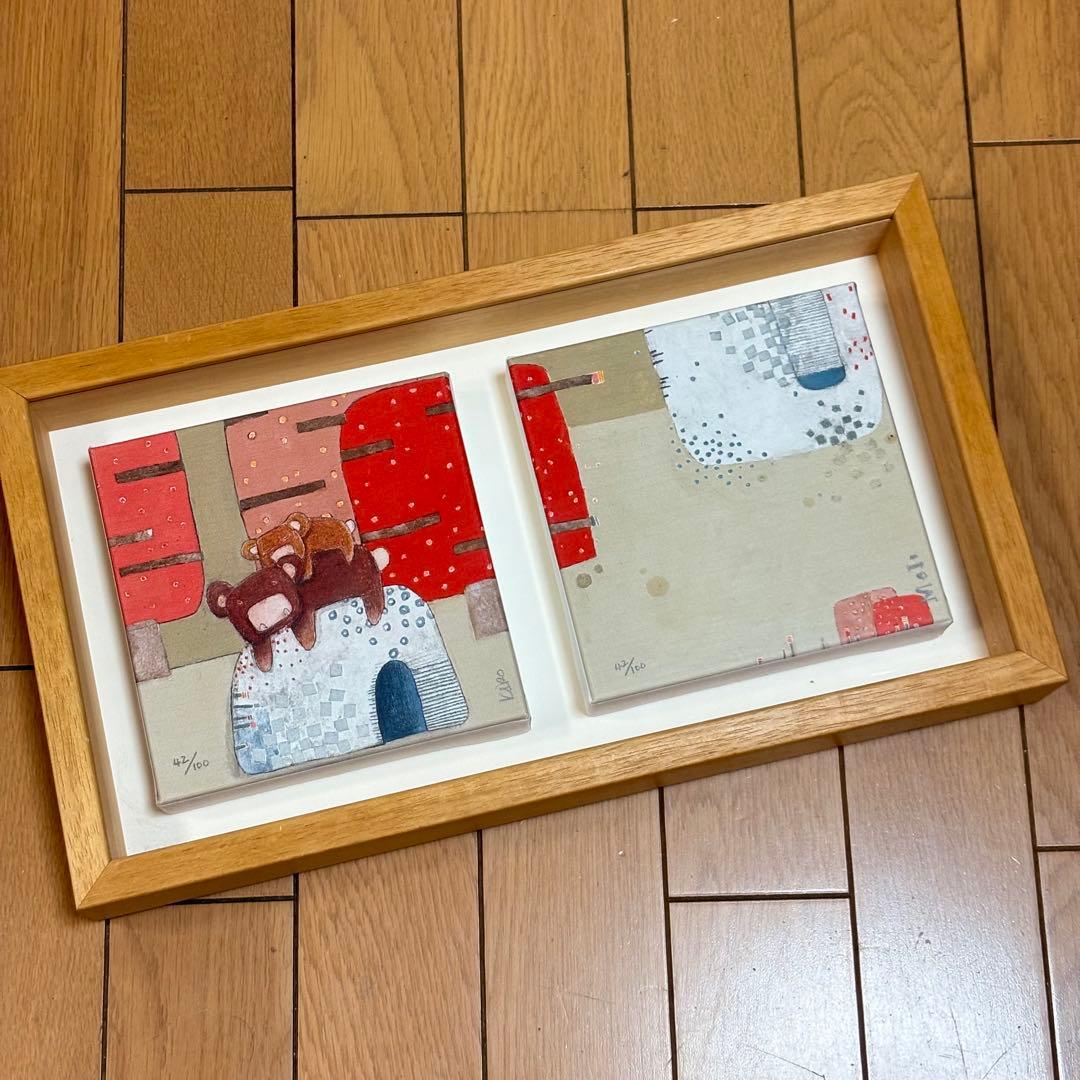 フランス キロメロKiro.Melo ハチミツとくまちゃんの親子 ジクレー 版画