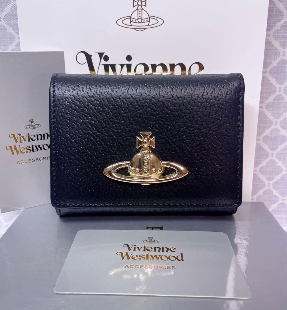 【最新☆新品】ヴィヴィアン・ウエストウッド　三つ折り財布 黒