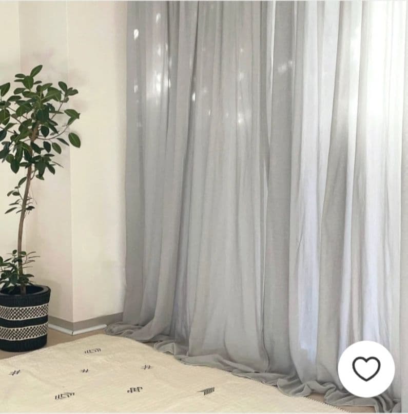 100×220 カラーシフォンカーテン アイスグレーLittle Rooms