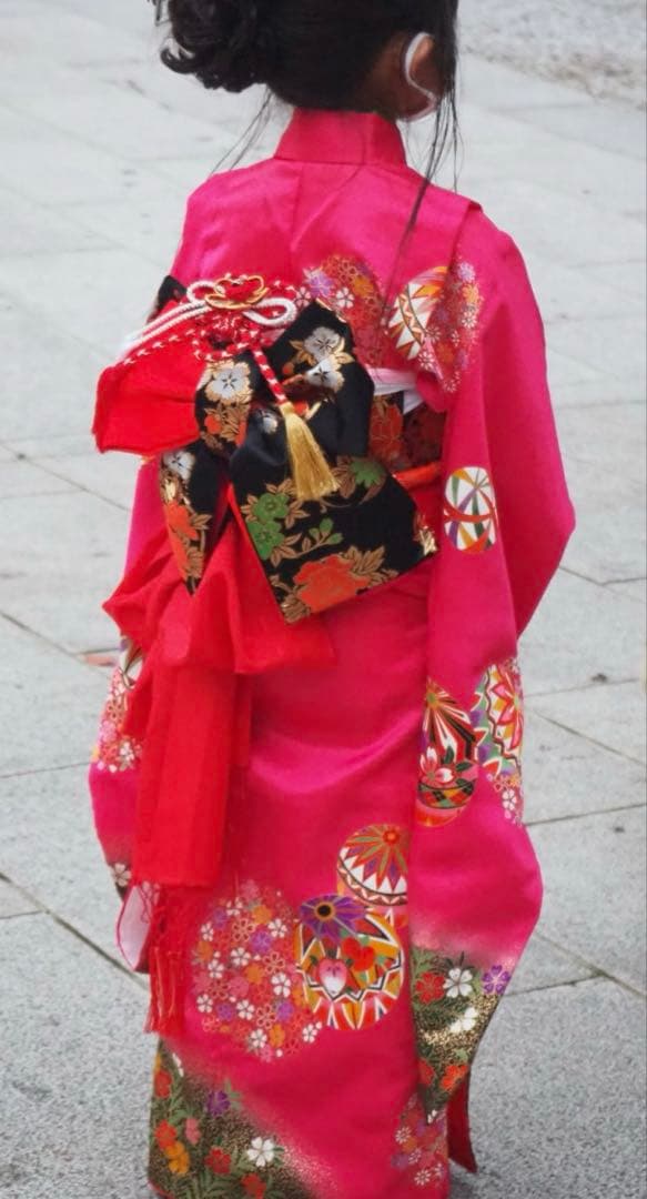 ☆miiiko☆7歳　七五三　着物　結び帯　上げ帯　足袋　髪飾り　セット