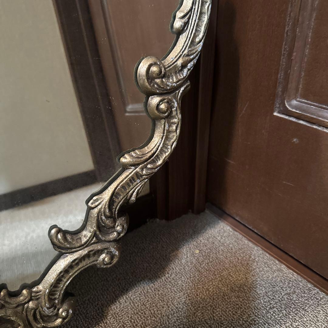 ロココ調 鏡 ミラー アンティーク加工 玄関鏡