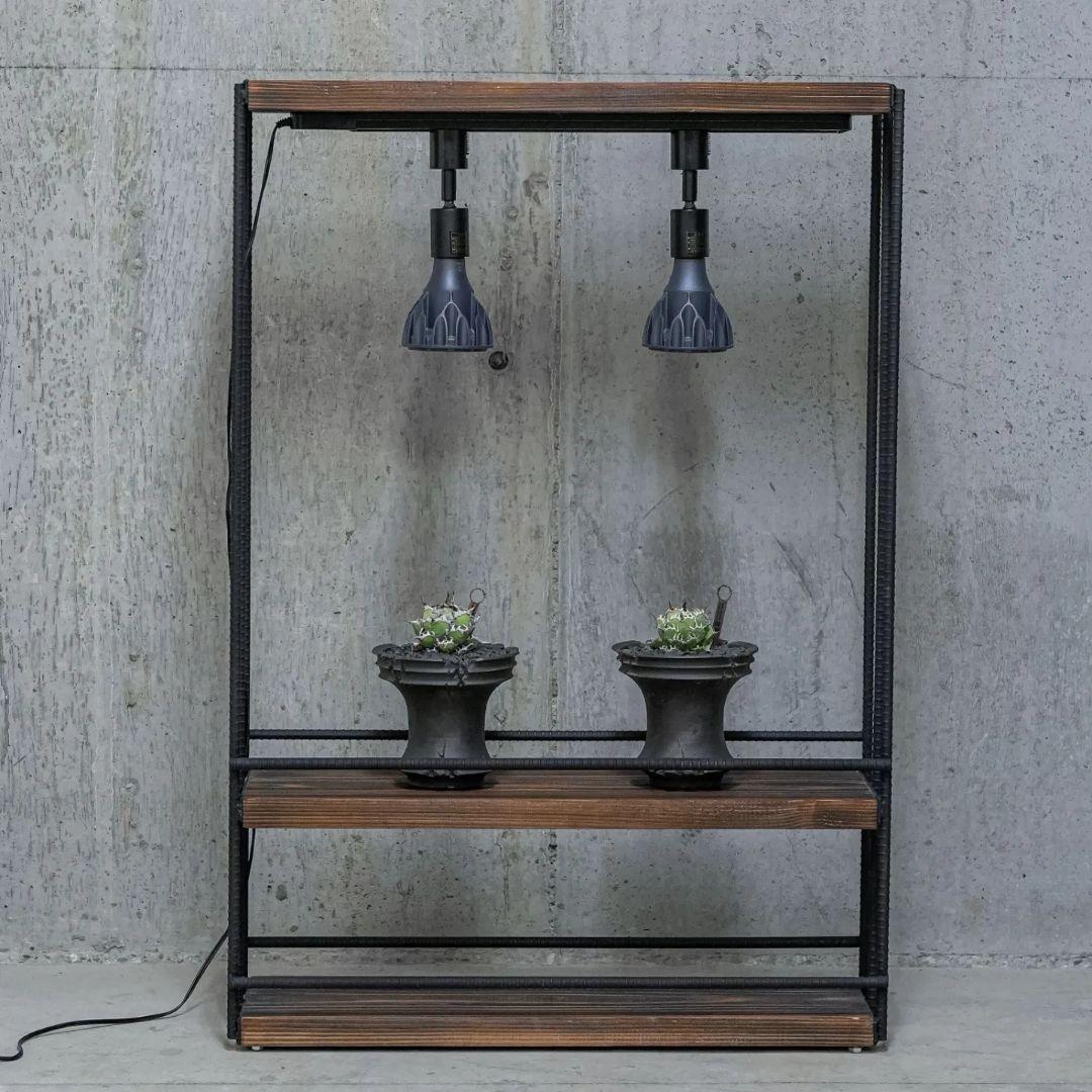 植物育成棚　ダクトレール付き アイアンシェルフ　男前インテリア 1027