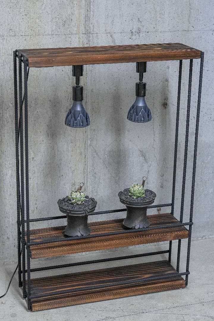 植物育成棚　ダクトレール付き アイアンシェルフ　男前インテリア 1027