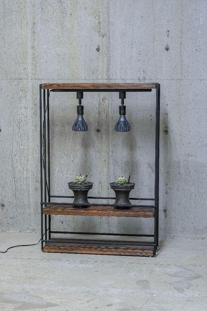 植物育成棚　ダクトレール付き アイアンシェルフ　男前インテリア 1027