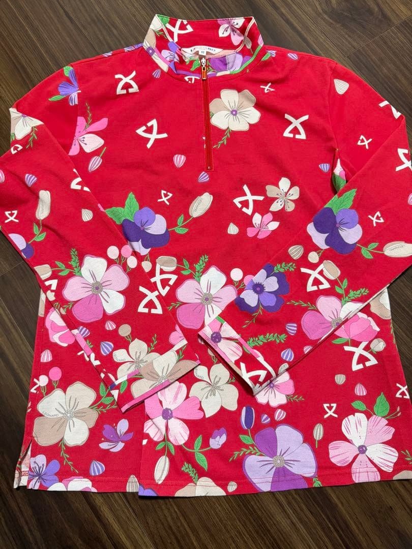 LEONARD フラワープリント ゴルフシャツ 40