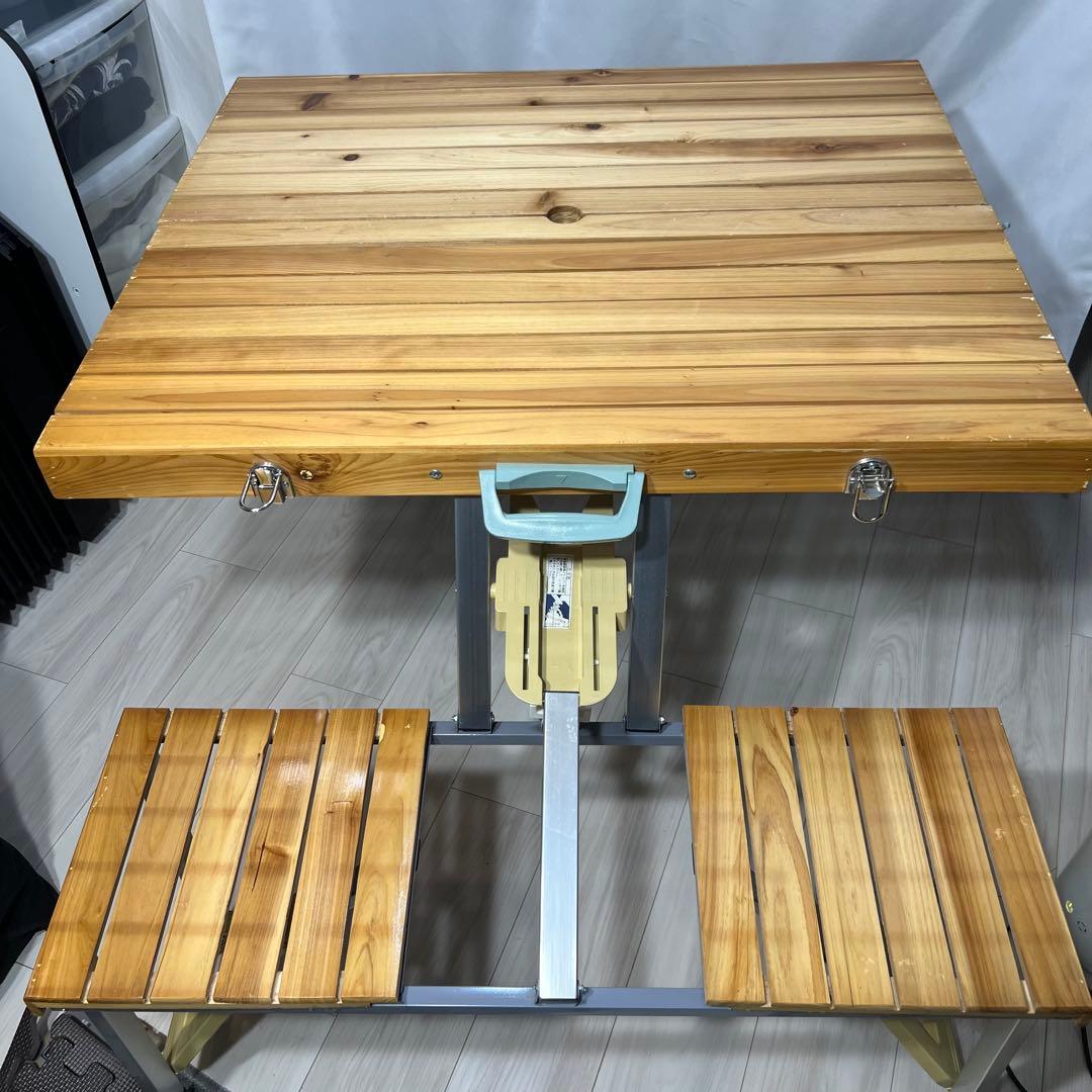 木製 折り畳み ピクニック　テーブルセット 椅子一体型　BBQ アウトドア