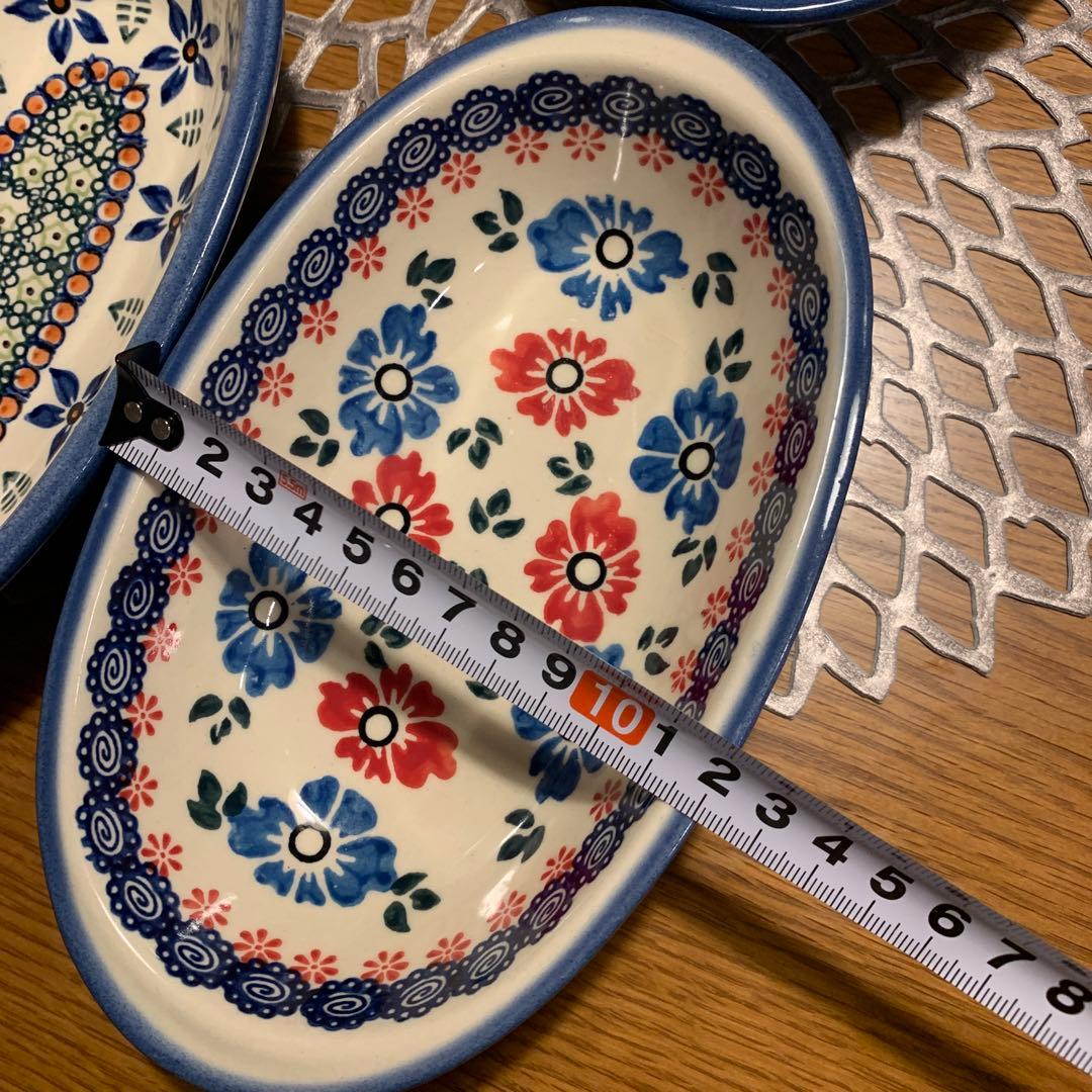 ポーランド　花柄オーバル皿4個セット