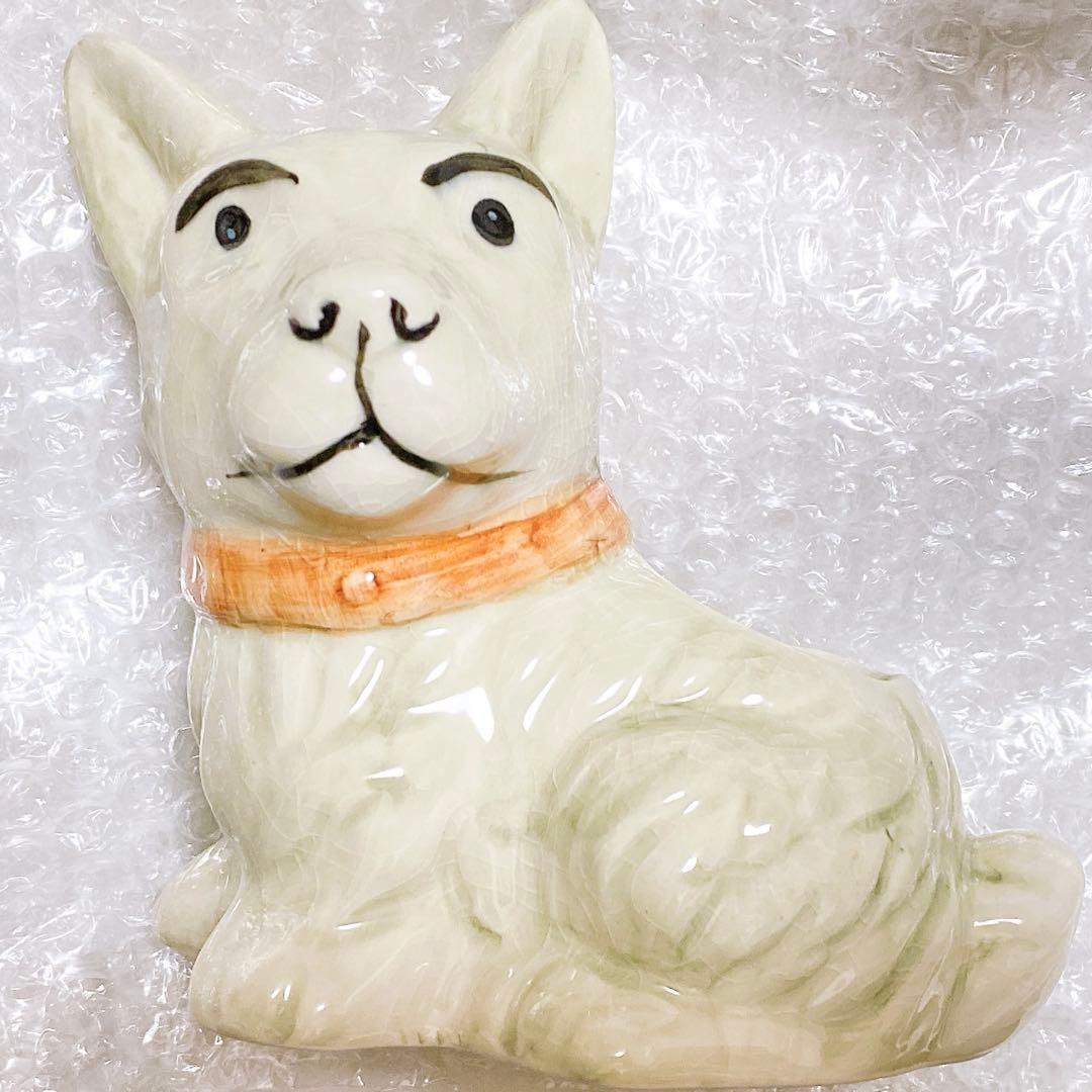 スコッティドッグ型セラミックベース　フラワーベース　花瓶　ヴィンテージ　犬