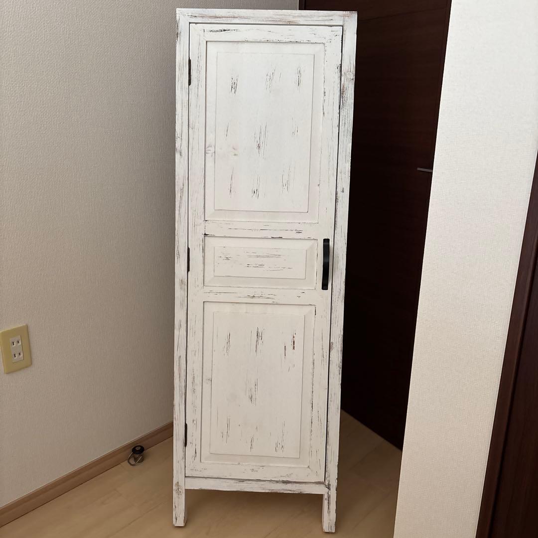 ヴィンテージ風 ホワイト ドアスタンドミラー シャビー 北欧 アンティーク