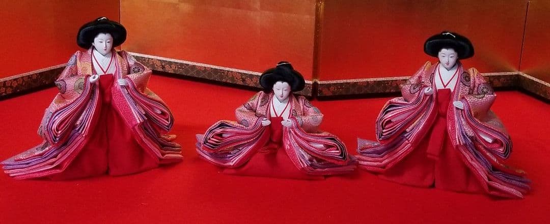 雛人形　三人官女　コンパクト