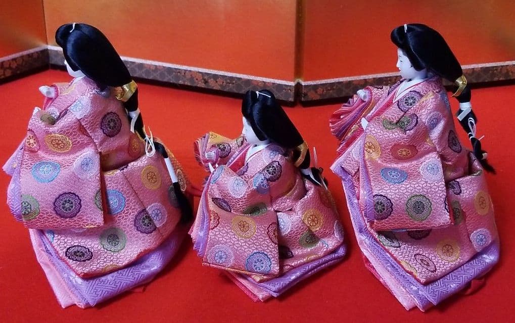 雛人形　三人官女　コンパクト