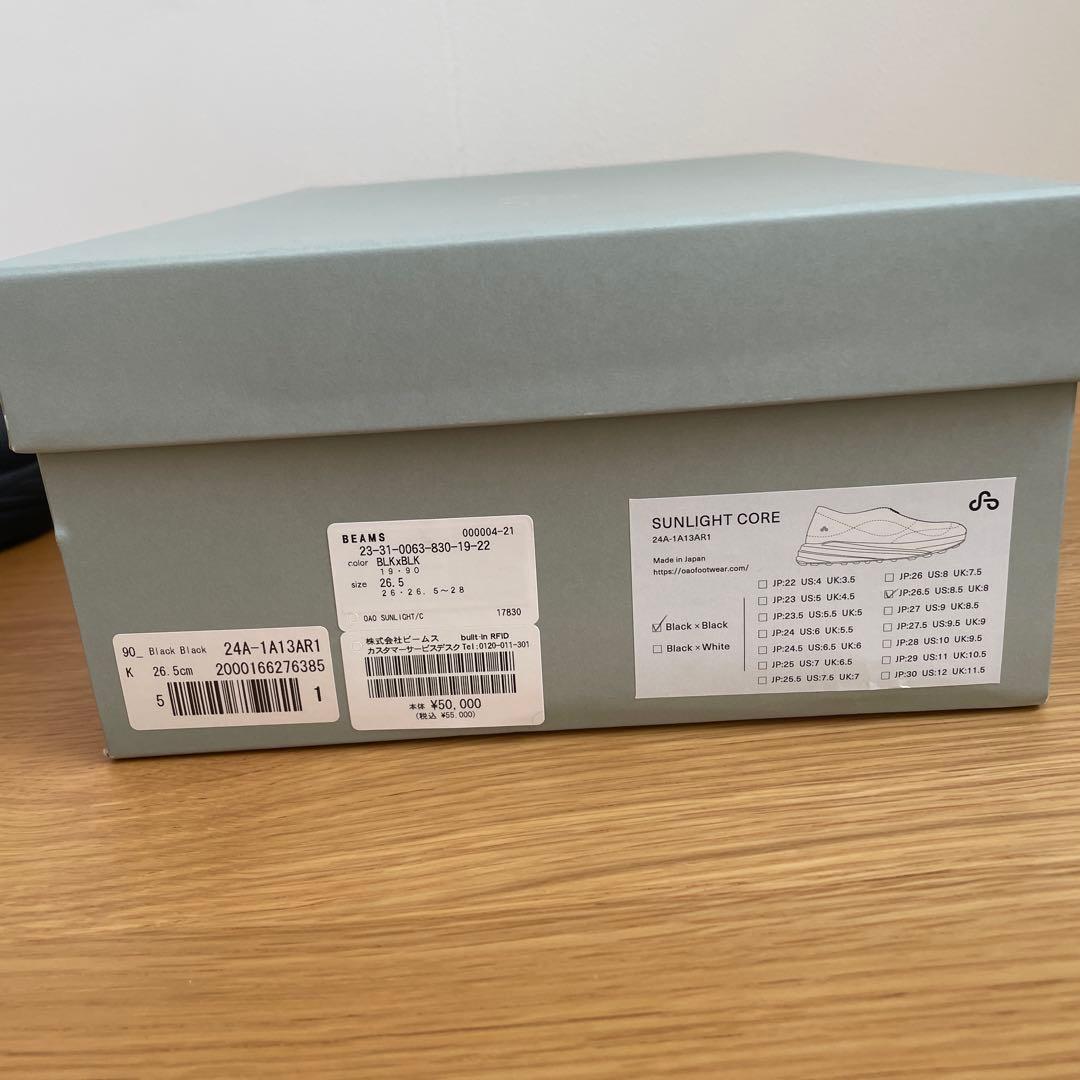 OAO SUNLIGHT CORE レザー スニーカージップビームス試着程度美品