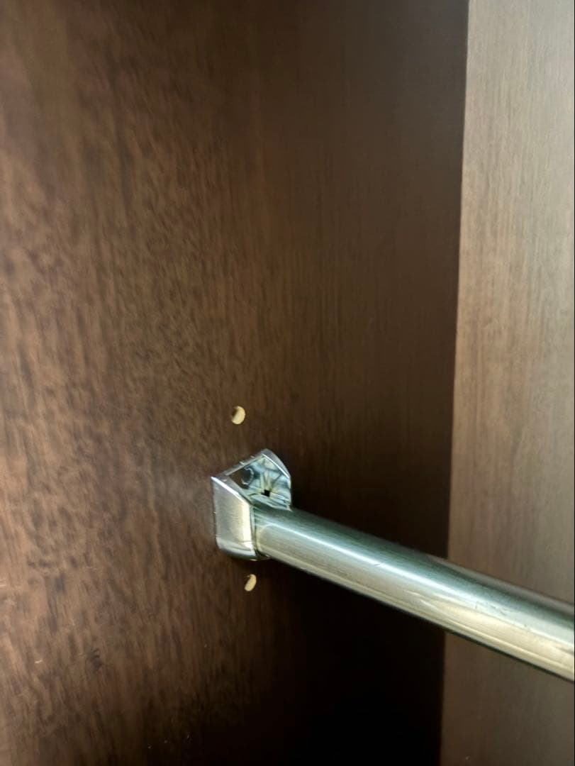 【2月半ばまで】ダークブラウン衣類収納 ミラー付き