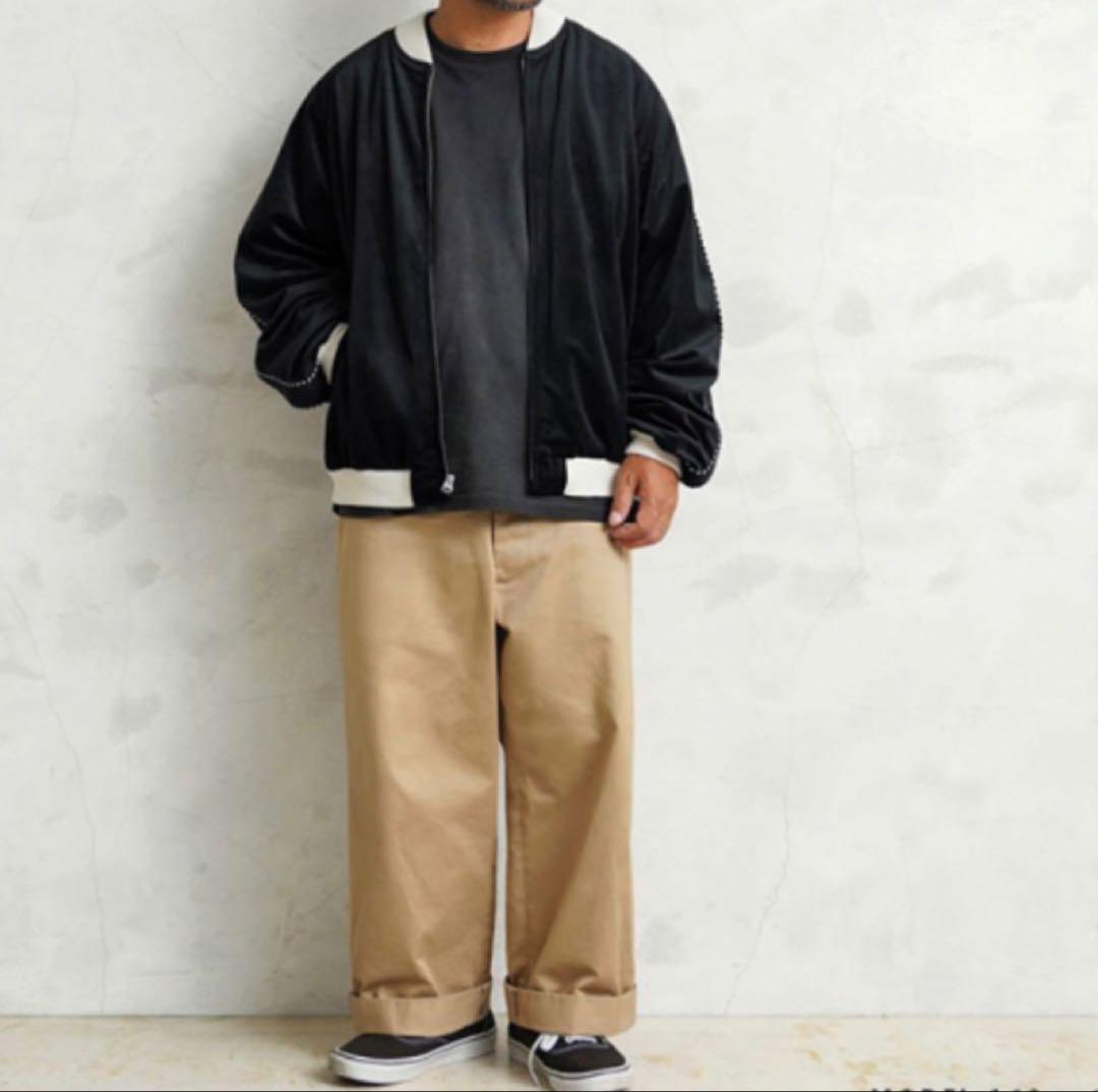 Lサイズ WAIPER.inc 別珍 スーベニアジャケット スカジャン 黒