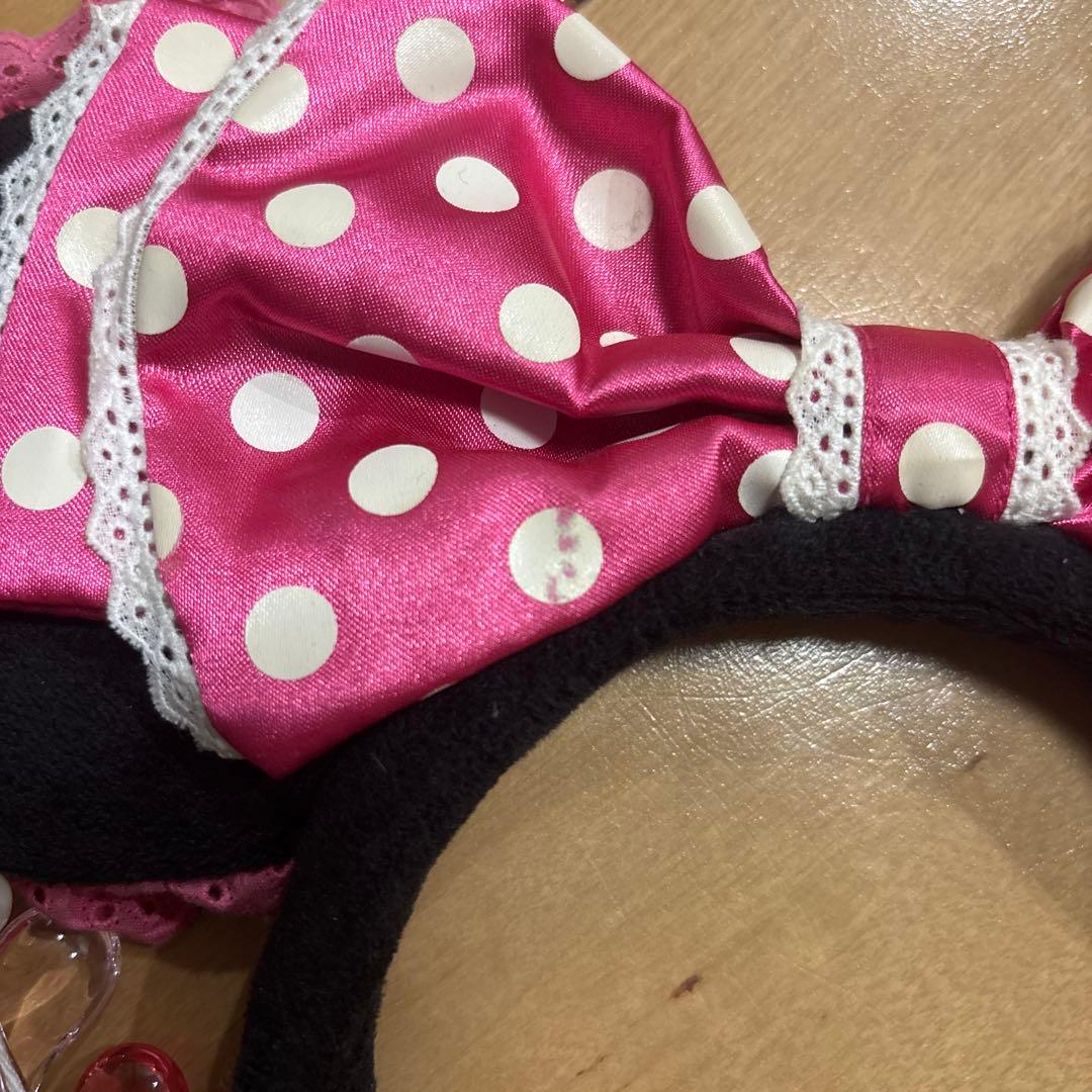 ディズニー カチューシャ 水玉リボン