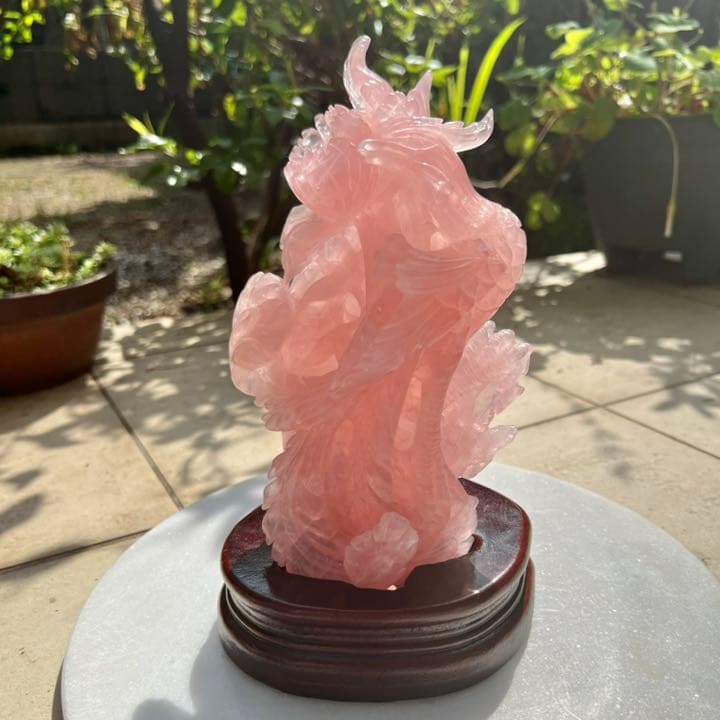 ローズクォーツ 鳳凰/牡丹