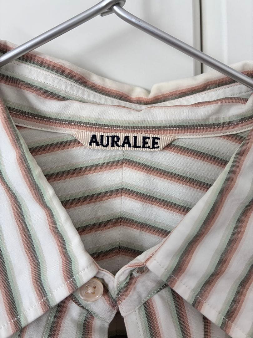 AURALEE ストライプ 長袖シャツ