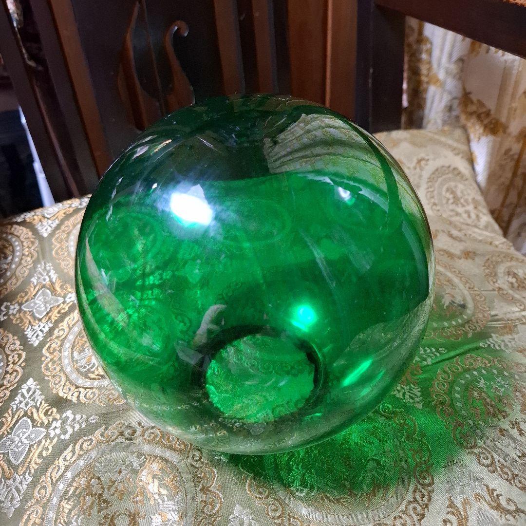 No.戦前館　電笠　緑　気泡入り　骨董　 大正から戦前の時代