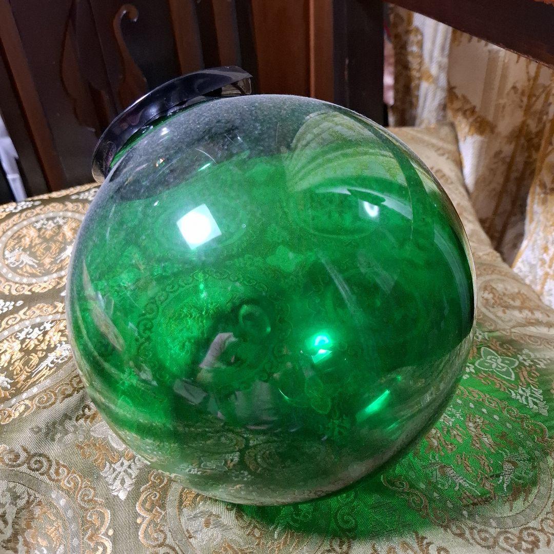 No.戦前館　電笠　緑　気泡入り　骨董　 大正から戦前の時代