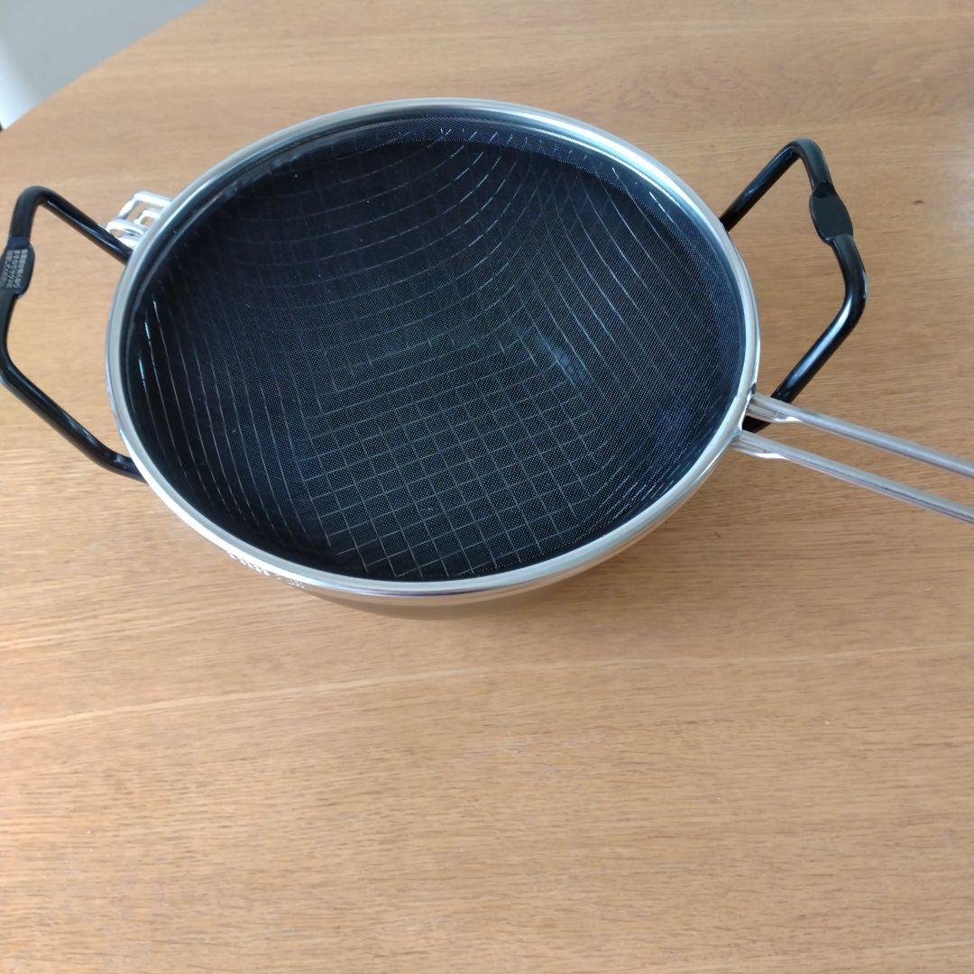 週末お値下げ【超美品】鉄揚げ鍋セット(22cm)　la base /ラバーゼ