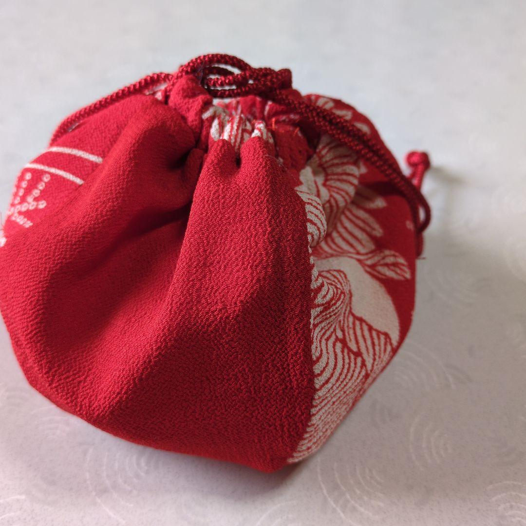 あーこ、正絹縮緬の被布と巾着セット