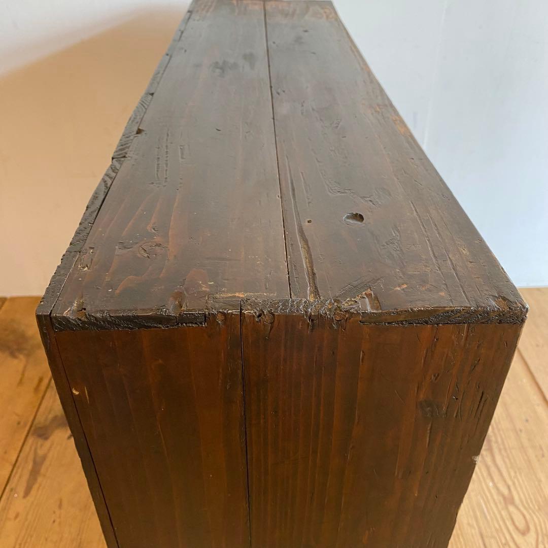 アンティーク オープンラック 飾り棚 無垢材 古道具 引き出し2杯 y117